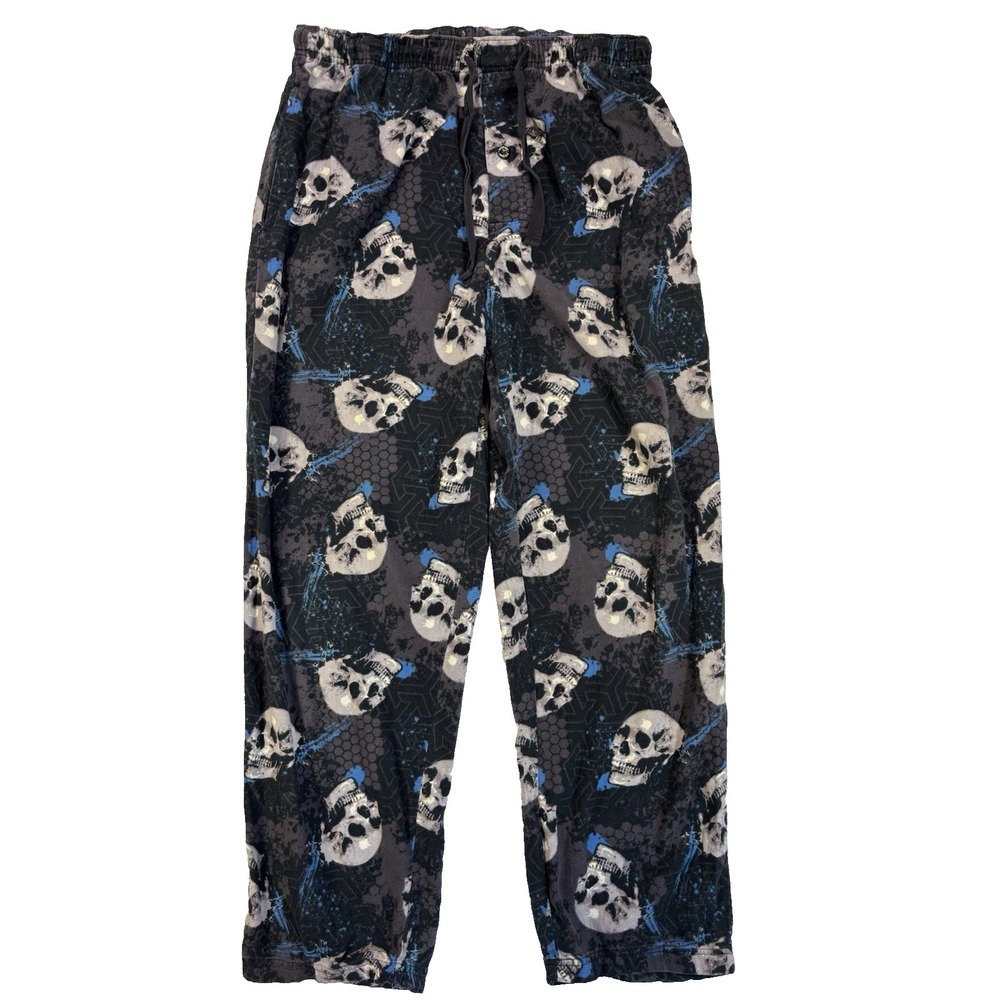 Michael Morgan Men's Med Skull Grunge‎ Cotton Lounge Pants Sleepwear